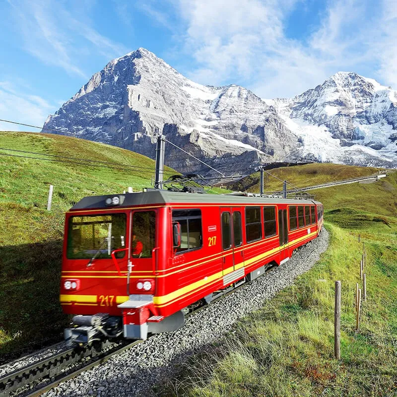 Enjoy the tour's crowning jewel: An enchanting alpine adventure to the summit of Europe, the breath taking Jungfraujoch included in your tour cost paired with the picturesque beauty of Interlaken.